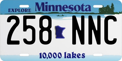 MN license plate 258NNC