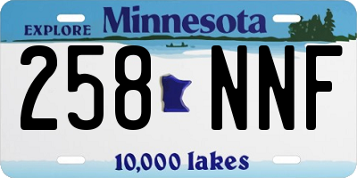 MN license plate 258NNF