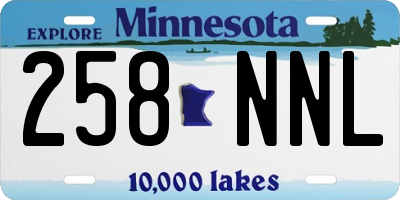 MN license plate 258NNL