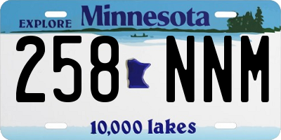 MN license plate 258NNM