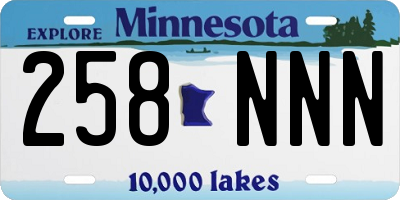 MN license plate 258NNN