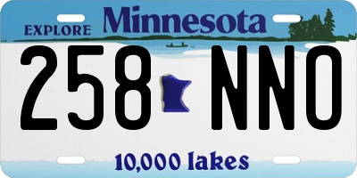 MN license plate 258NNO