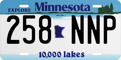 MN license plate 258NNP