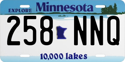 MN license plate 258NNQ