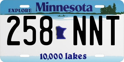 MN license plate 258NNT