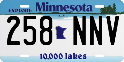 MN license plate 258NNV