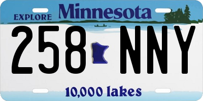 MN license plate 258NNY