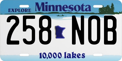 MN license plate 258NOB