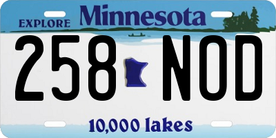 MN license plate 258NOD