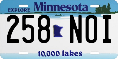 MN license plate 258NOI