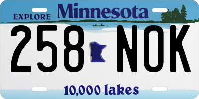 MN license plate 258NOK