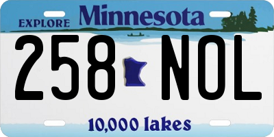 MN license plate 258NOL
