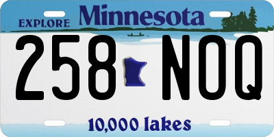 MN license plate 258NOQ