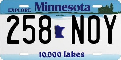 MN license plate 258NOY