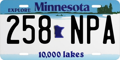 MN license plate 258NPA