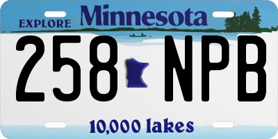 MN license plate 258NPB