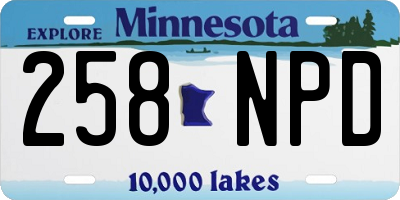 MN license plate 258NPD