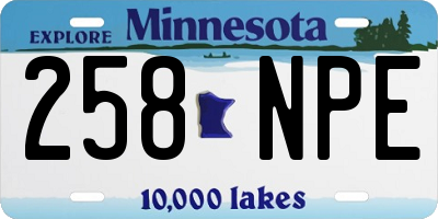 MN license plate 258NPE