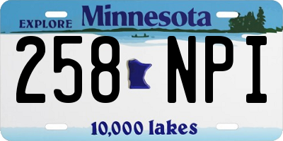 MN license plate 258NPI