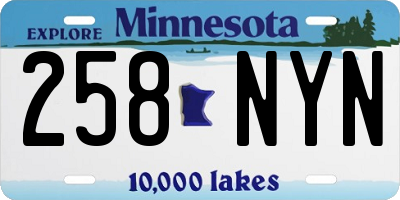 MN license plate 258NYN