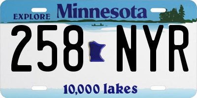 MN license plate 258NYR