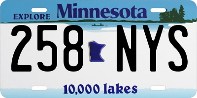 MN license plate 258NYS