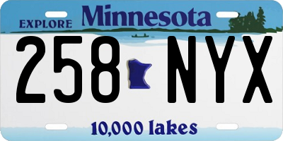 MN license plate 258NYX