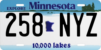 MN license plate 258NYZ