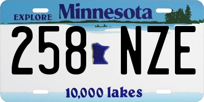 MN license plate 258NZE