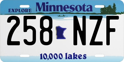 MN license plate 258NZF