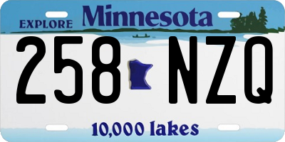 MN license plate 258NZQ