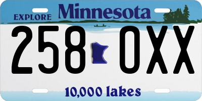MN license plate 258OXX