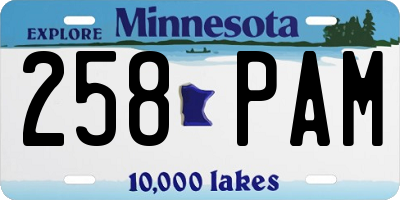 MN license plate 258PAM