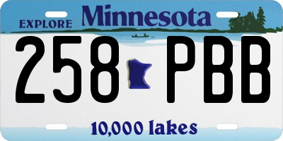 MN license plate 258PBB