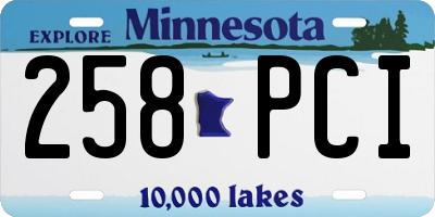 MN license plate 258PCI