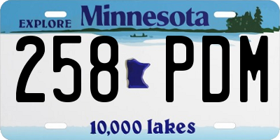 MN license plate 258PDM