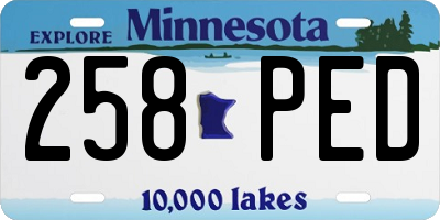 MN license plate 258PED
