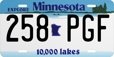 MN license plate 258PGF