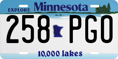 MN license plate 258PGO