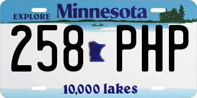 MN license plate 258PHP