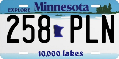 MN license plate 258PLN