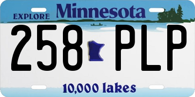 MN license plate 258PLP