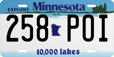 MN license plate 258POI