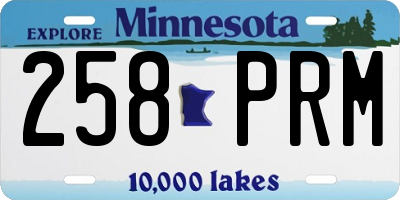 MN license plate 258PRM