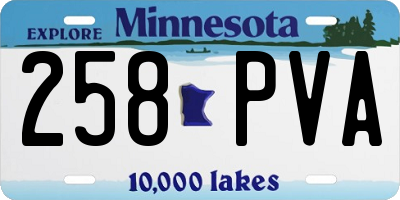 MN license plate 258PVA
