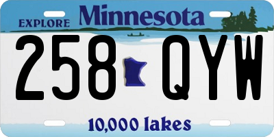MN license plate 258QYW