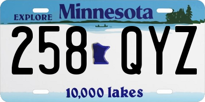 MN license plate 258QYZ