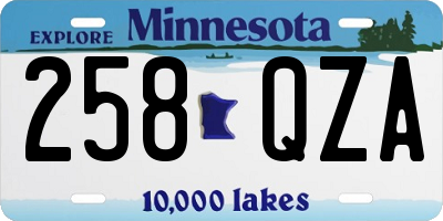 MN license plate 258QZA