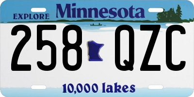 MN license plate 258QZC