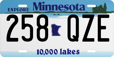 MN license plate 258QZE